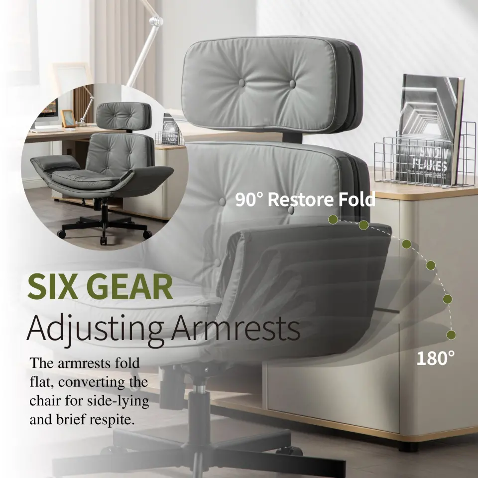 Ergonomic High-Back Swivel Office Chair with Headrest thumbnail 25