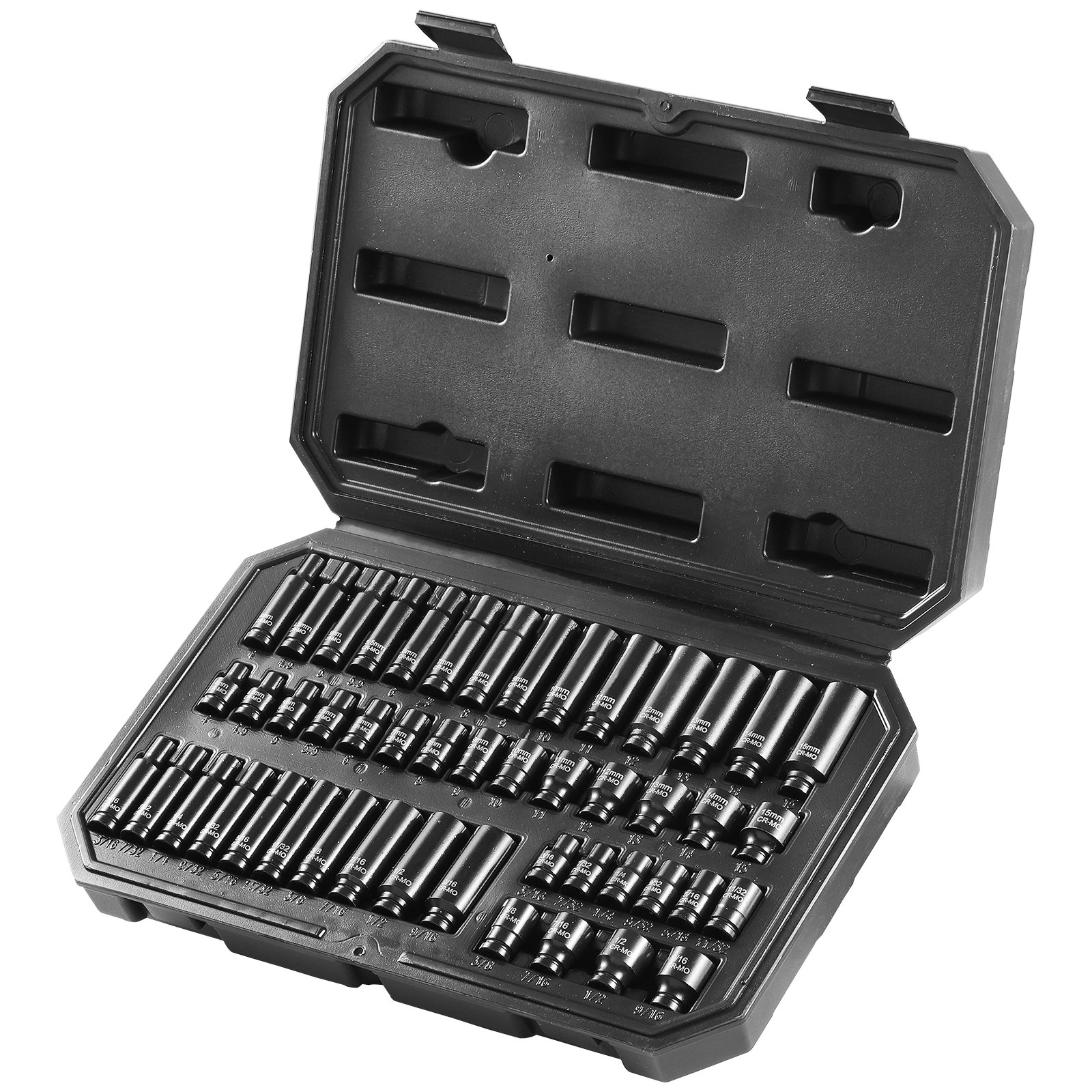 Juego de enchufes de impacto VEVOR 48 piezas 6 puntos 1/4" broca de accionamiento trinquete kit de herramientas estuche - Imagen 8 de 10