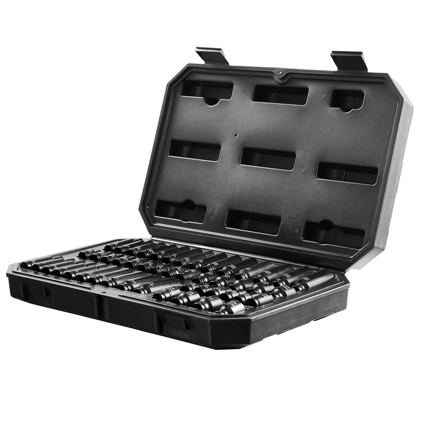 Juego de enchufes de impacto VEVOR 48 piezas 6 puntos 1/4" broca de accionamiento trinquete kit de herramientas estuche - Imagen 9 de 10