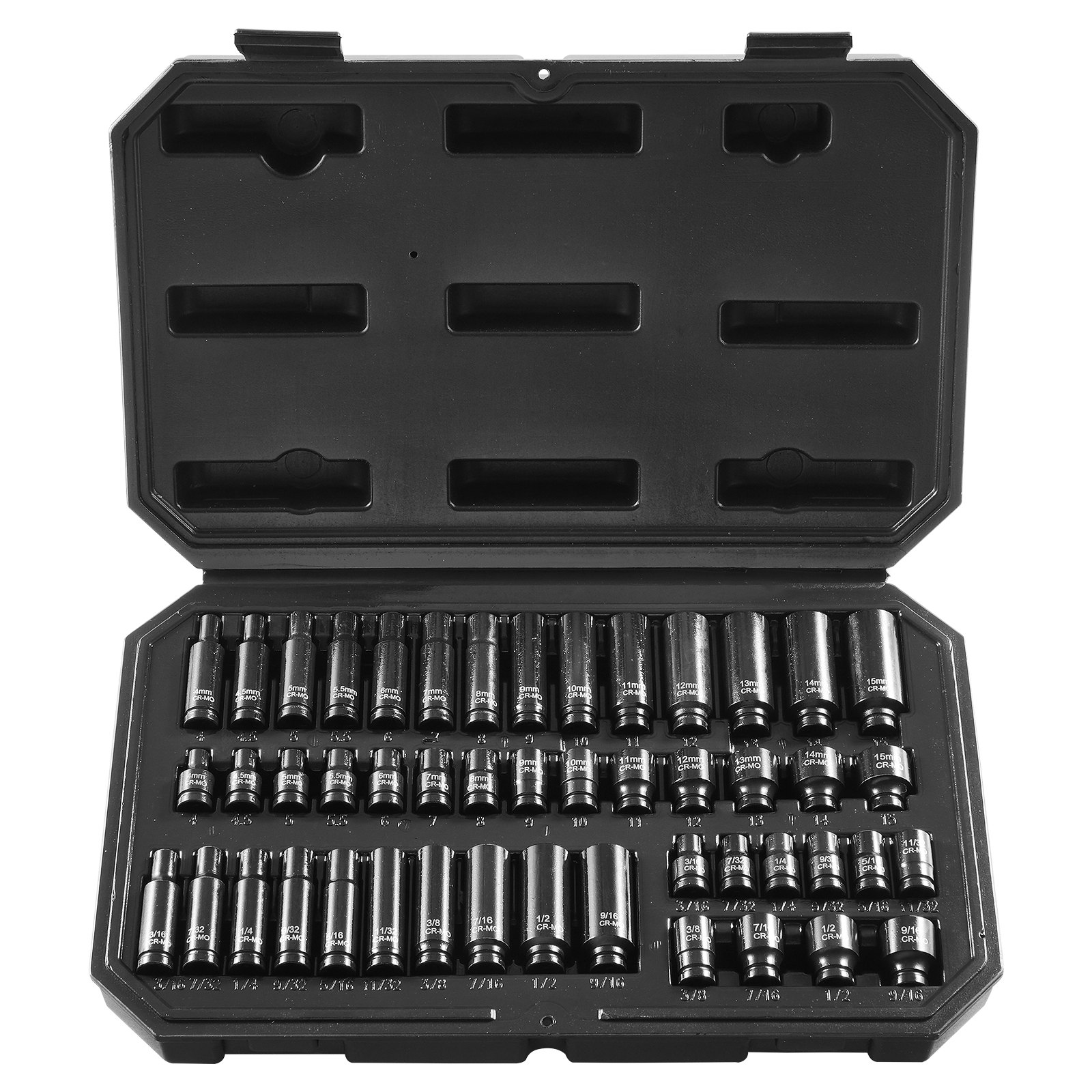 Juego de enchufes de impacto VEVOR 48 piezas 6 puntos 1/4" broca de accionamiento trinquete kit de herramientas estuche - Imagen 10 de 10