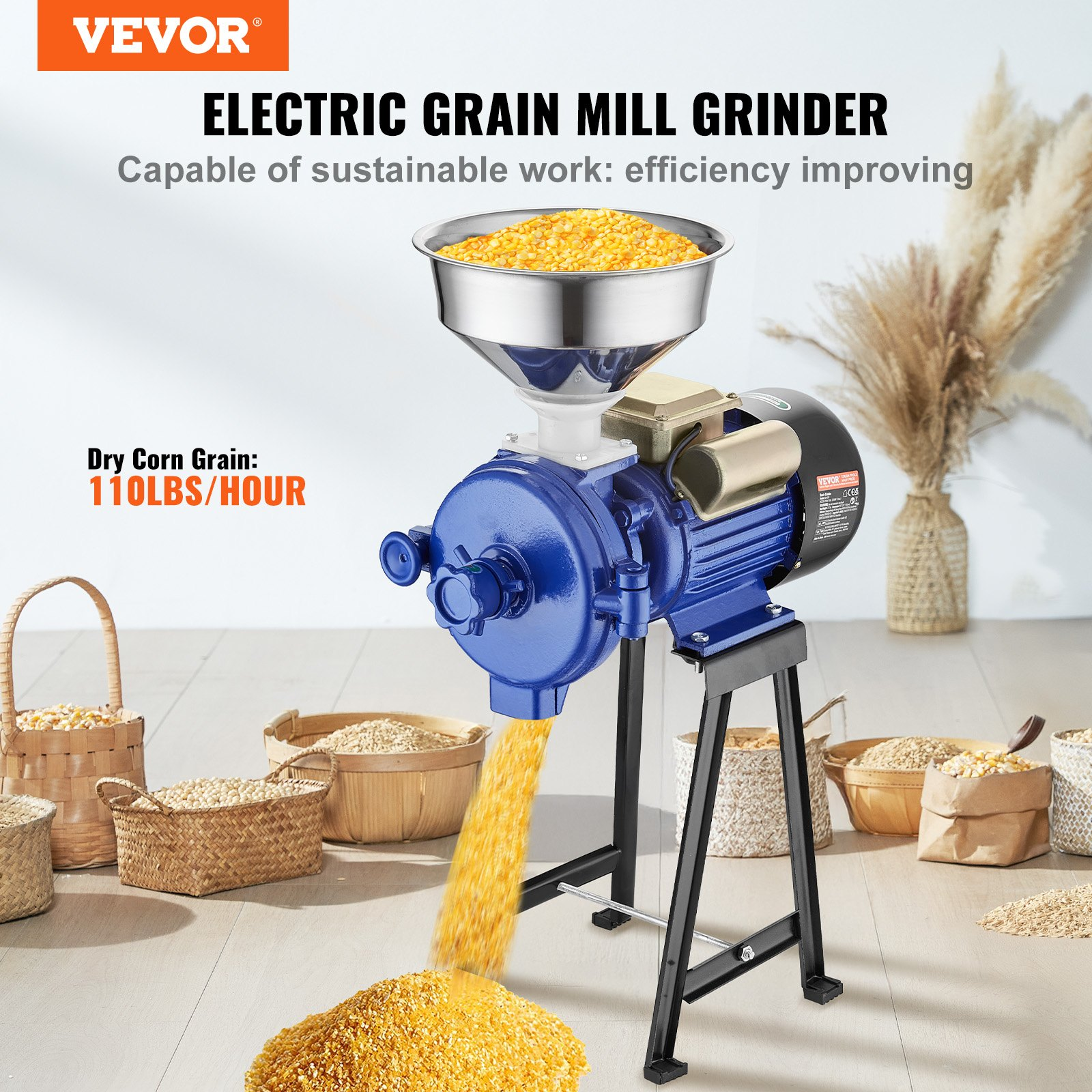 Electric Grain Mill Grinder, 3000W Spice Grinders, Dry Grinder
