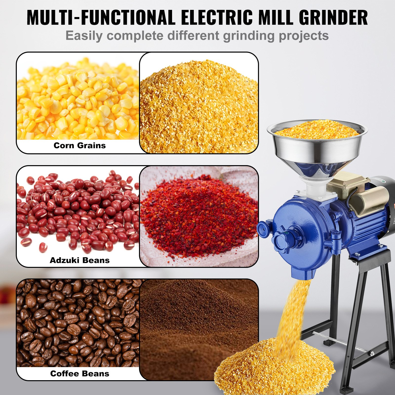 Electric Grain Mill Grinder, 3000W Spice Grinders, Dry Grinder
