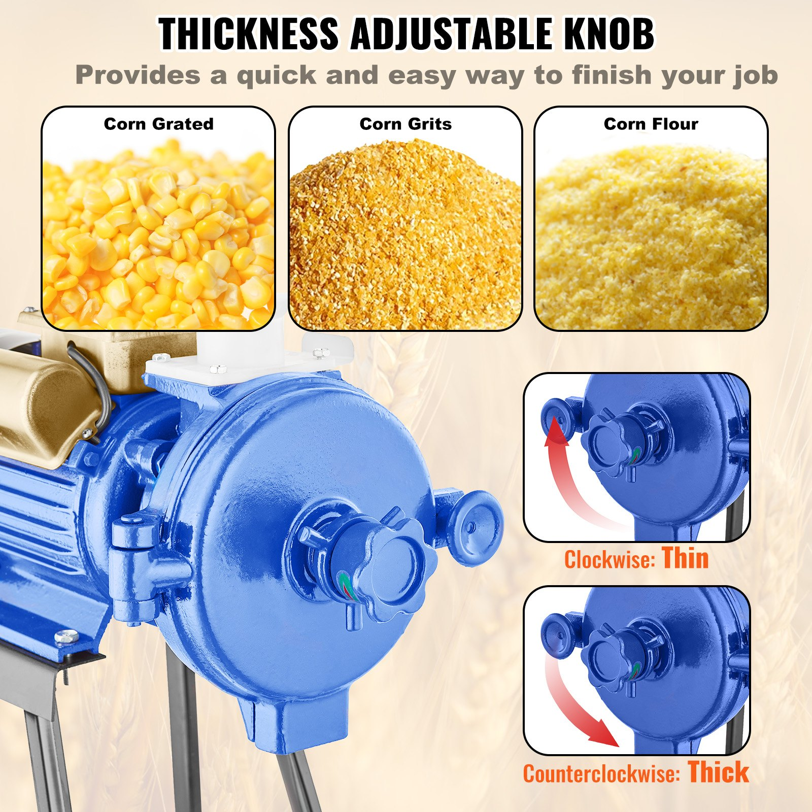 Electric Grain Mill Grinder, 3000W Spice Grinders, Dry Grinder