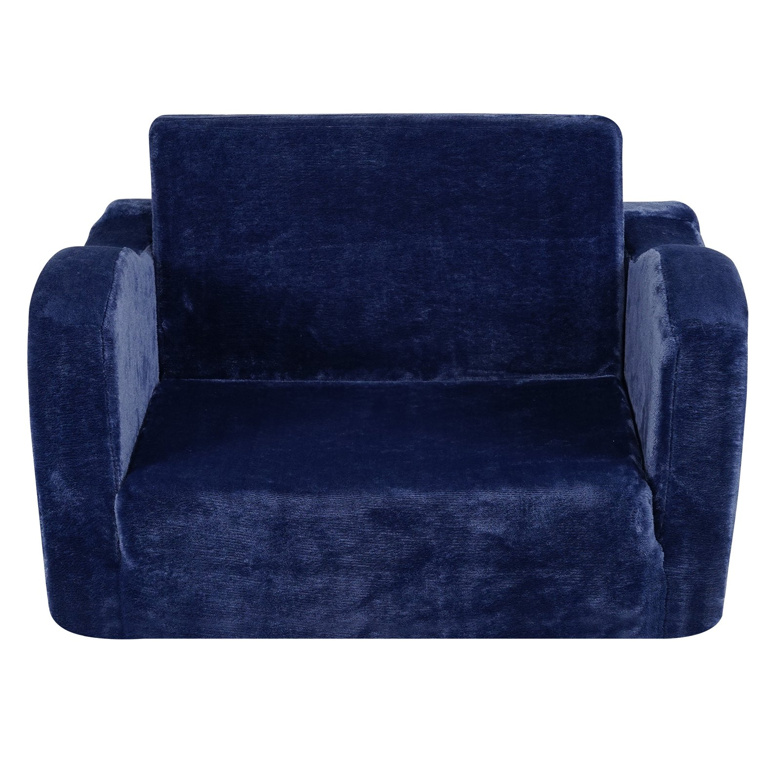 2-in-1 Kids Couch, Toddler Chair Sofa Bed Convertible Lounger for Playroom, Blue - Picture 9 of 10