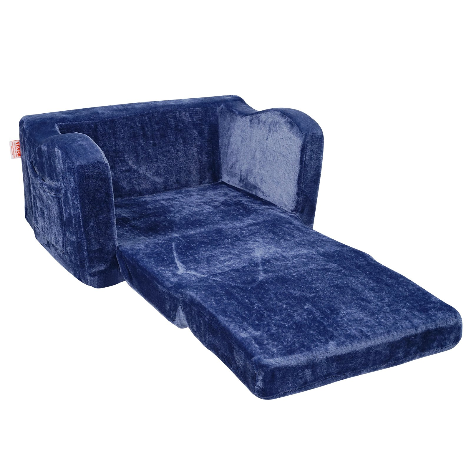 2-in-1 Kids Couch, Toddler Chair Sofa Bed Convertible Lounger for Playroom, Blue - Picture 10 of 10