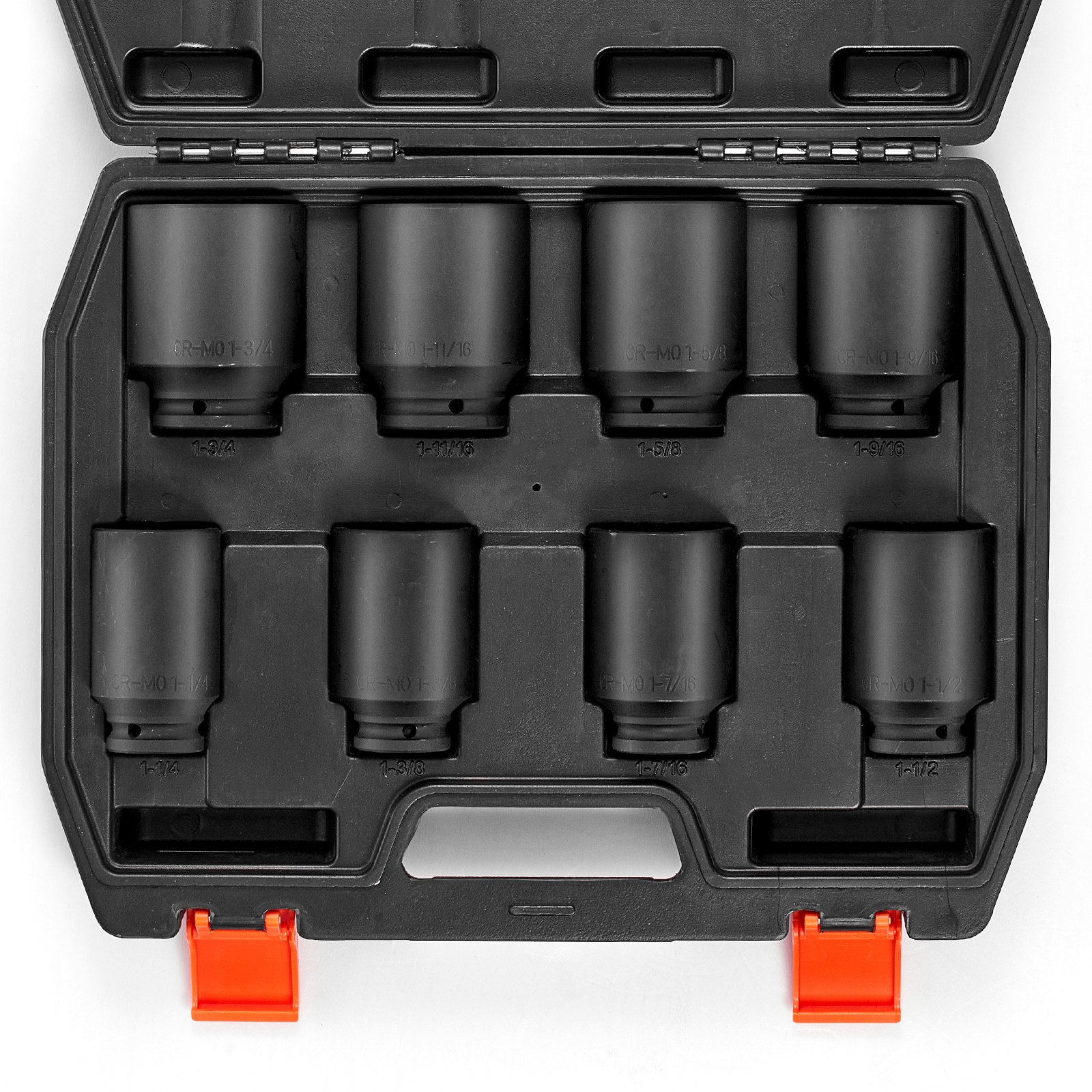 Axle Nut Impact Socket Set 1/2" Drive Deep 12-Point 8PCS Metric Nut Socket