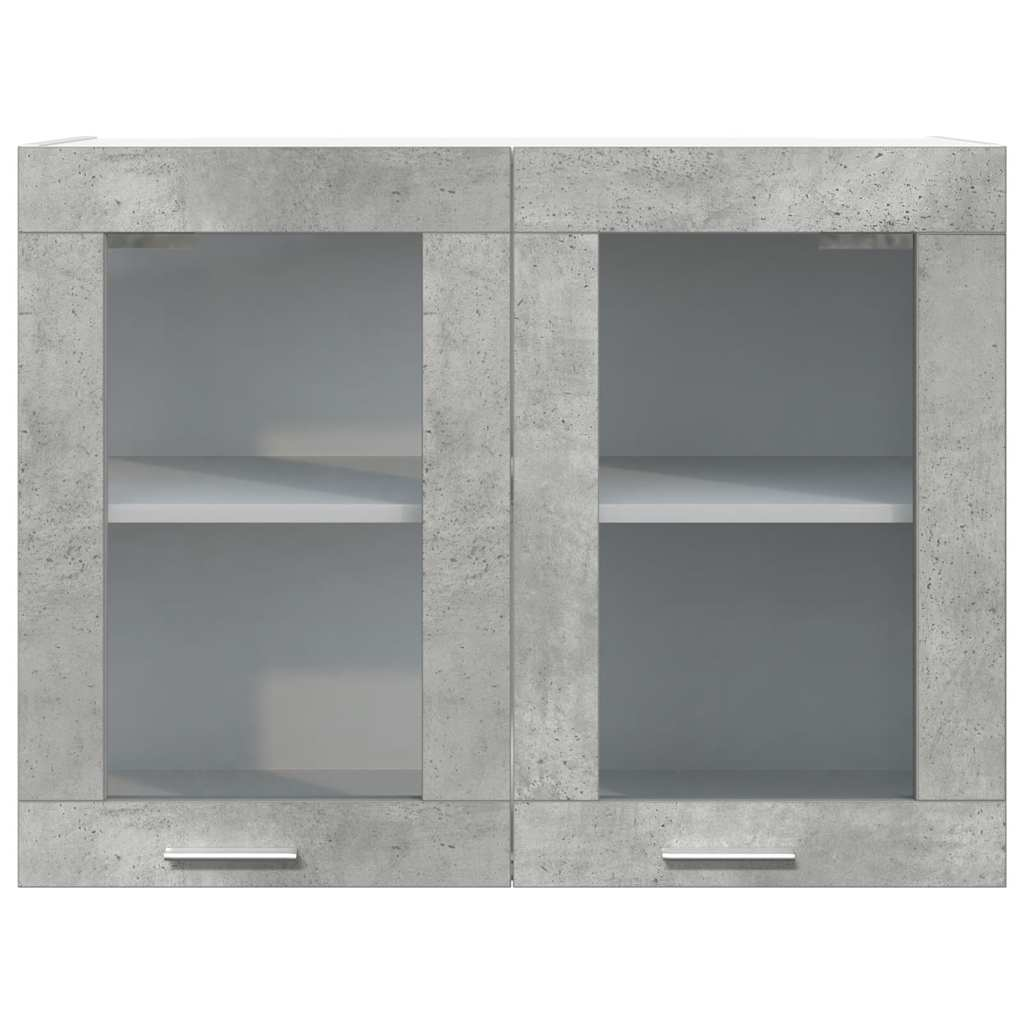 vidaXL Hanging Glass Cabinet Concrete Grey 80x31x60 cm cm - Picture 4 of 10