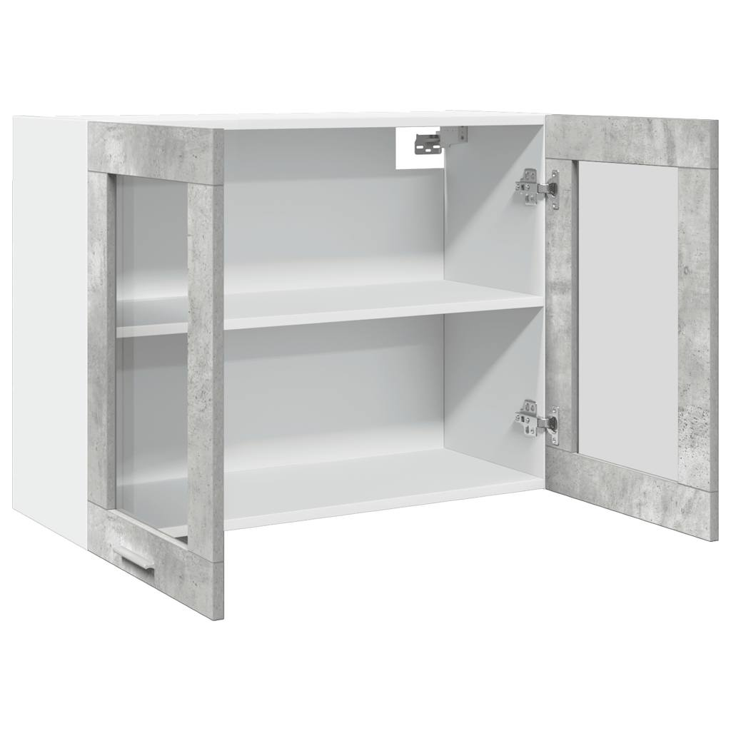 vidaXL Hanging Glass Cabinet Concrete Grey 80x31x60 cm cm - Picture 7 of 10