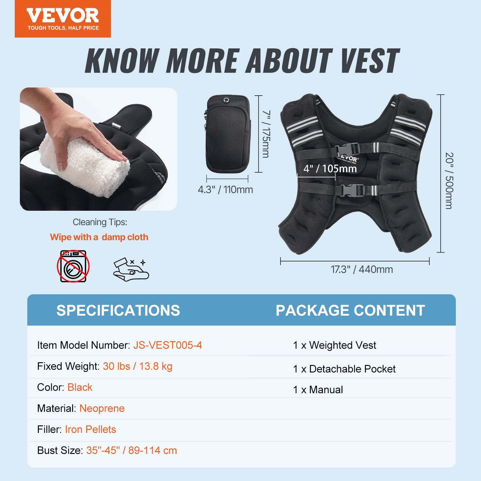 30lb Weighted Vest for Men Women Workout Equipment for Strength Training