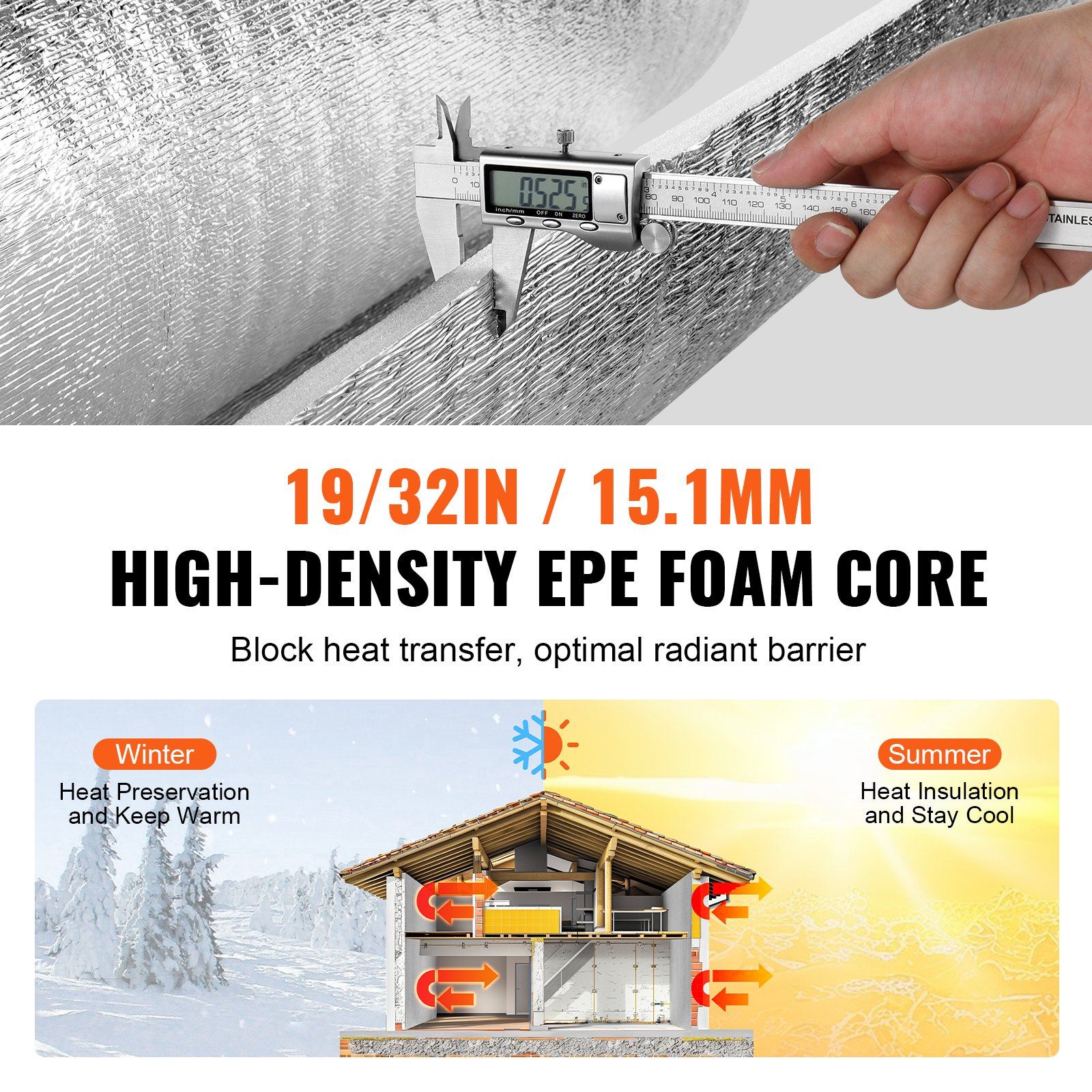 Double Reflective Insulation Roll, Thermal Insulation Roll for Window RV Roof