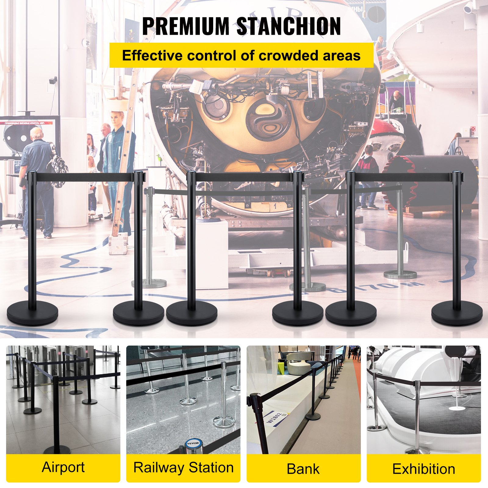 Crowd Control Stanchions, Easy Assembly