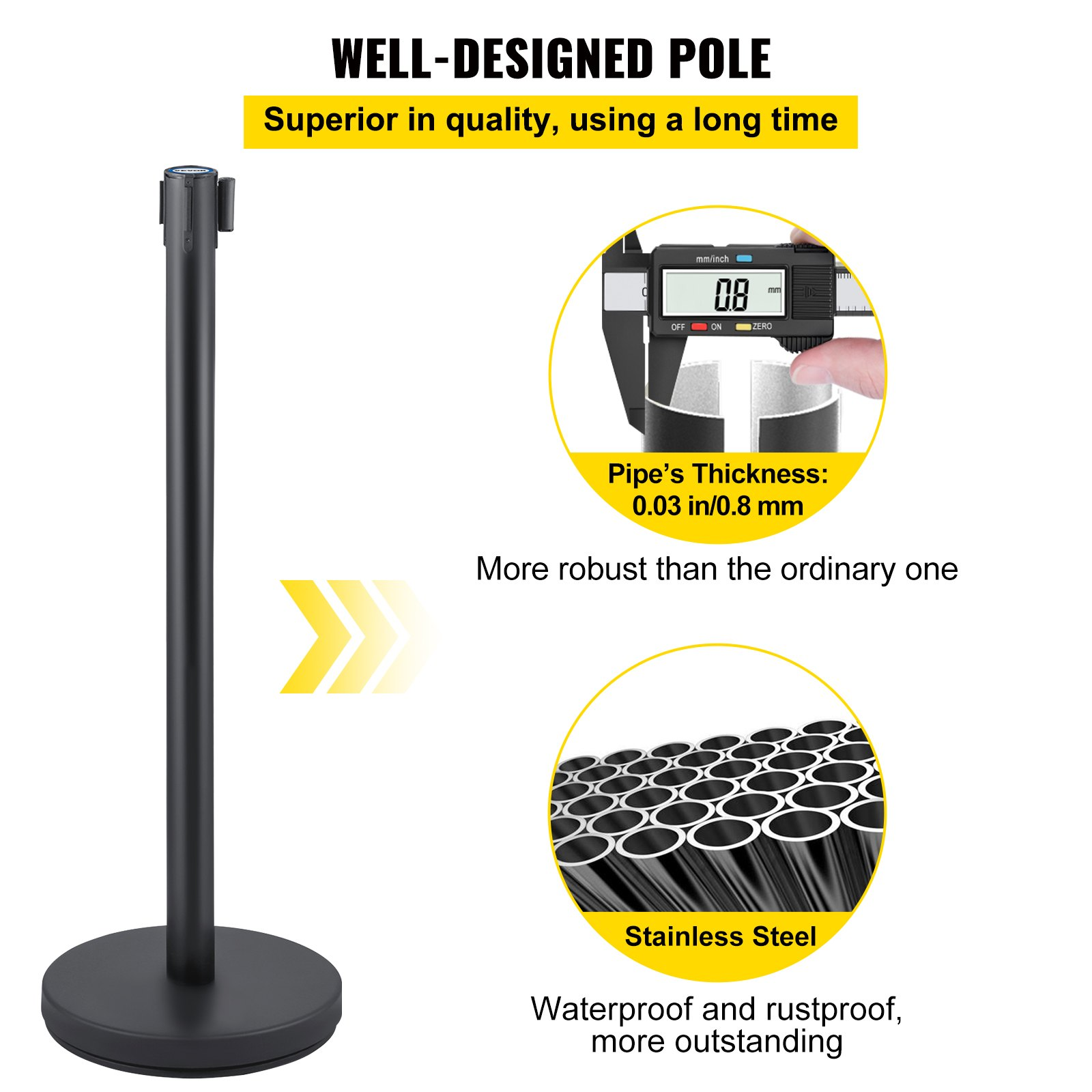 Crowd Control Stanchions, Easy Assembly