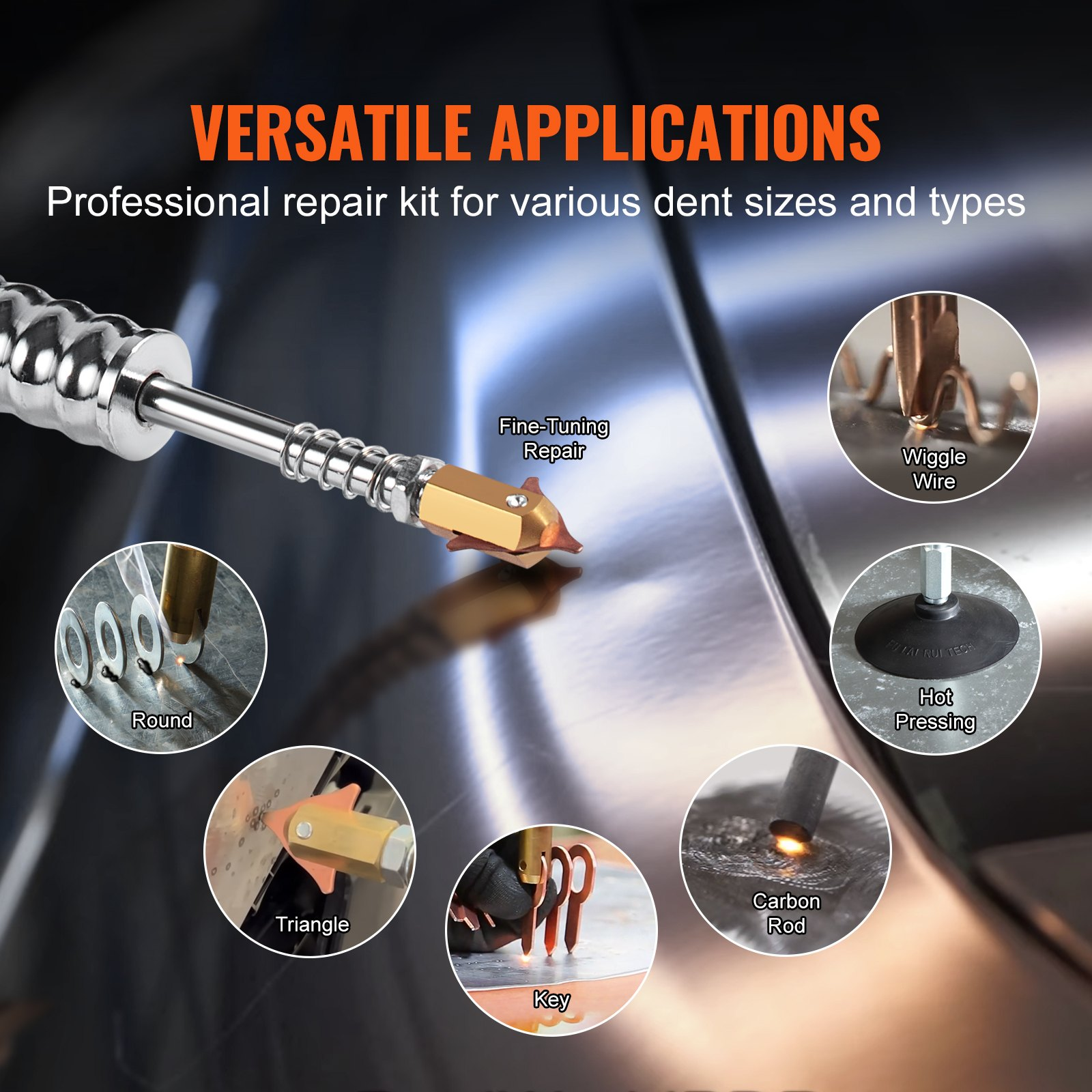 VEVOR Stud Welder Dent Repair Kit 3KW Spot Welder Dent Puller Machine 9 Modes - Picture 3 of 11