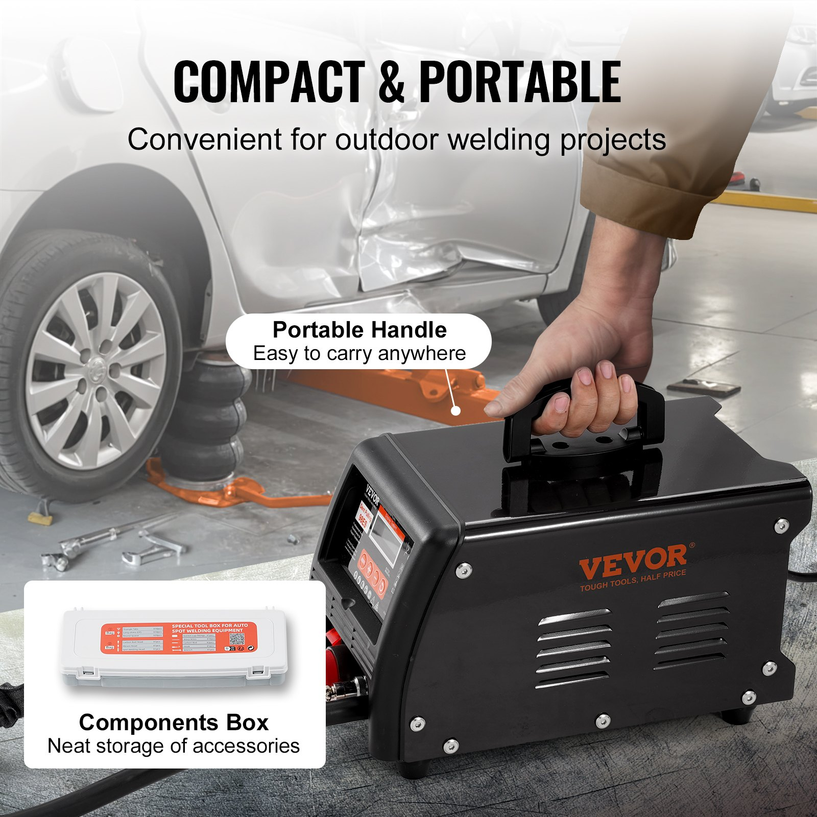 VEVOR Stud Welder Dent Repair Kit 3KW Spot Welder Dent Puller Machine 9 Modes - Picture 5 of 11