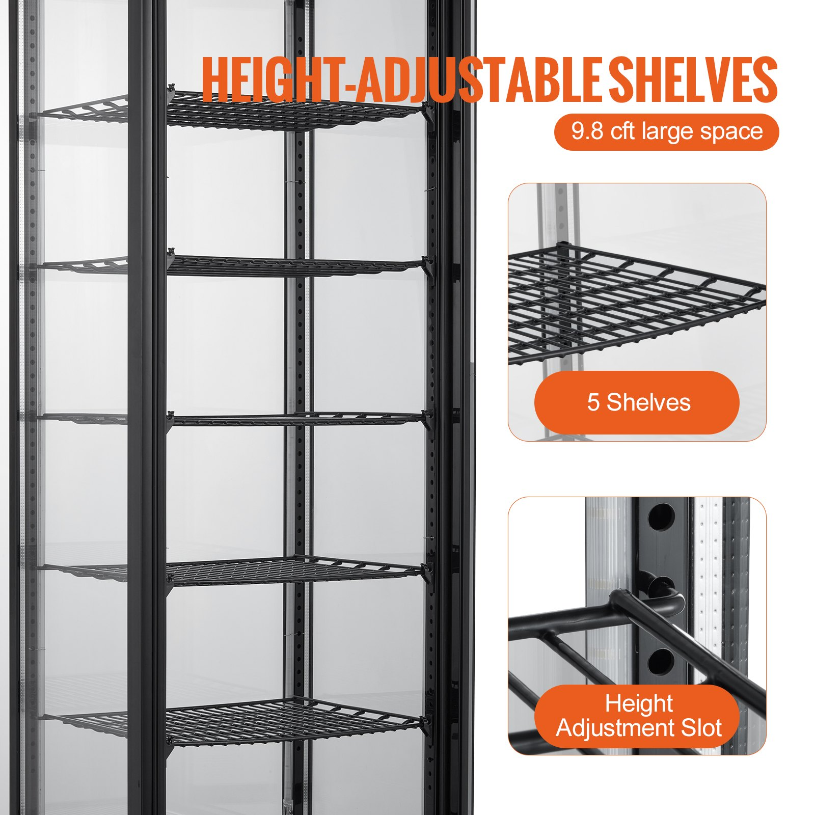 Refrigerated Display Case 9.8 Cu Ft 5 Tier Commercial Pastry Cooler