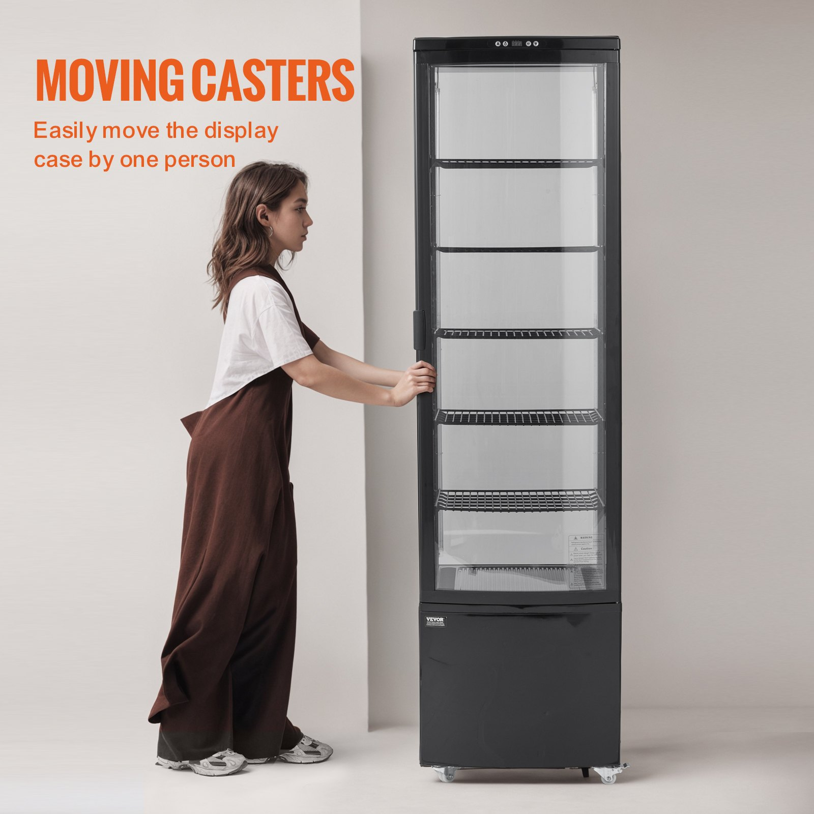 Refrigerated Display Case 9.8 Cu Ft 5 Tier Commercial Pastry Cooler