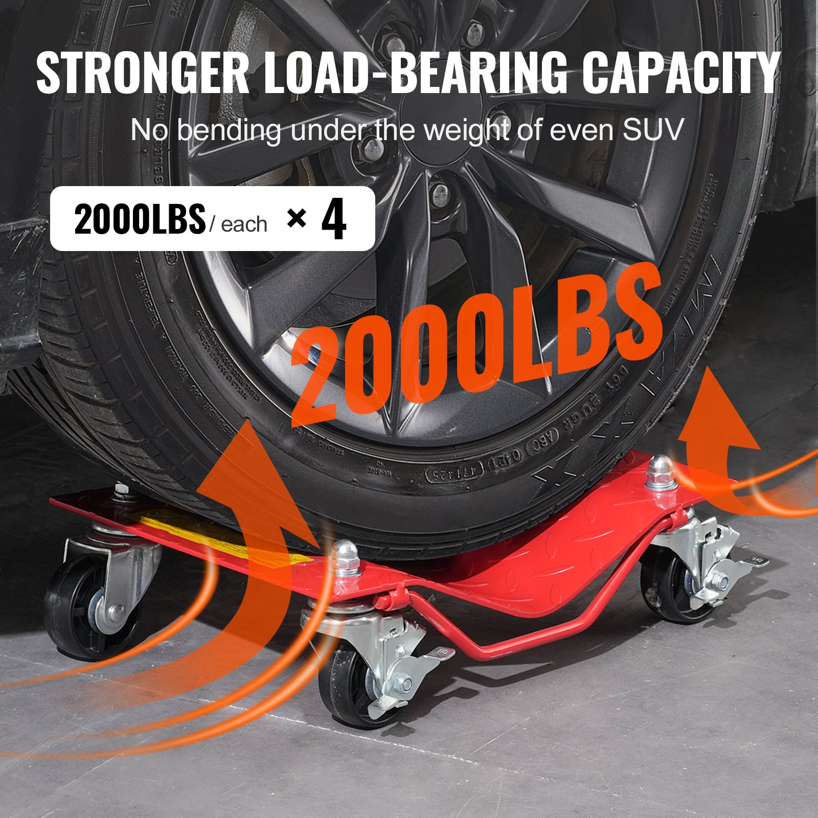VEVOR Wheel Dolly Heavy-Duty Car Tire Stake Vehicle Moving Dolly 8000 lbs 4 Pack - Picture 2 of 10