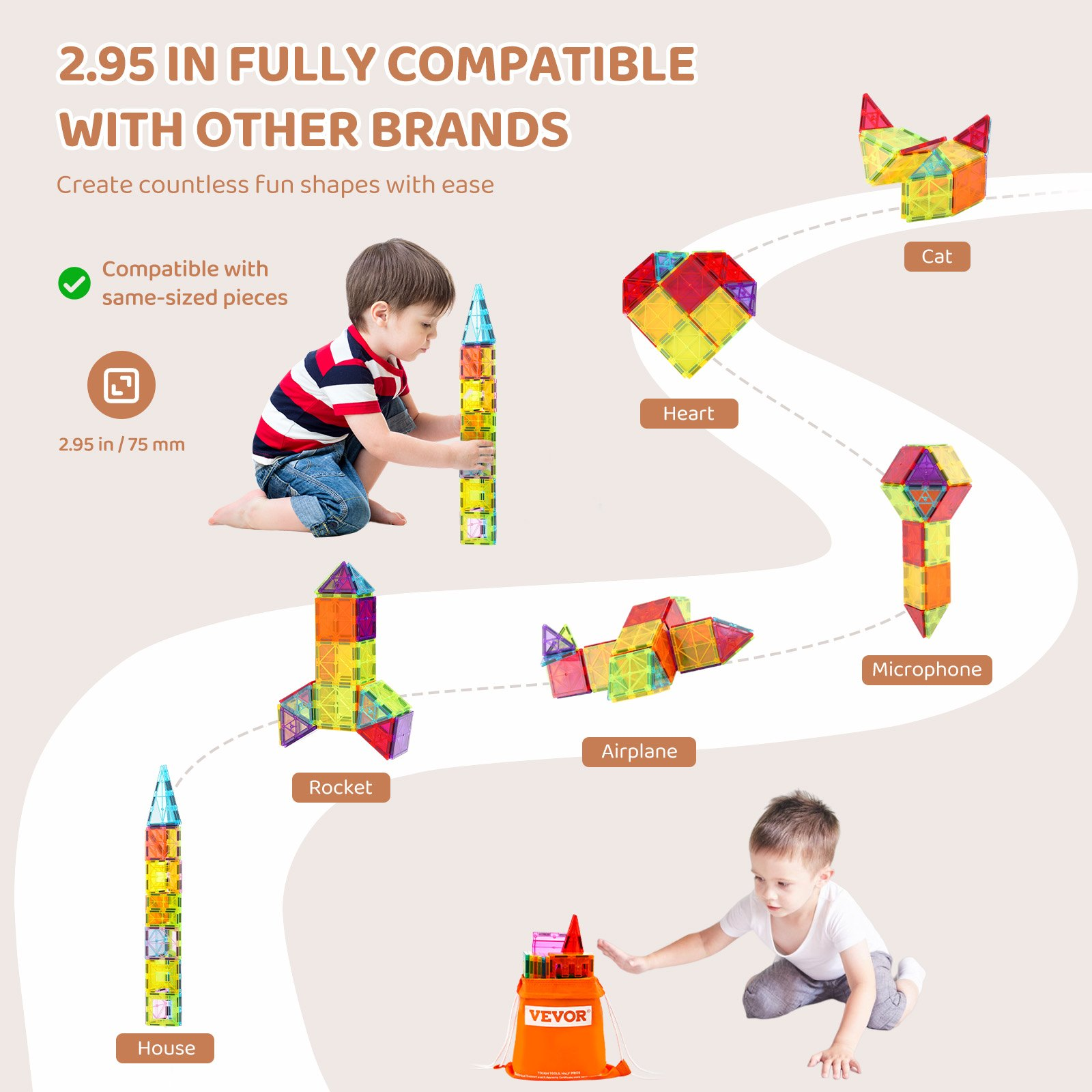 Azulejos magnéticos juguete de construcción magnético 32 piezas bloques magnéticos para niños conjunto 3D - Imagen 4 de 10