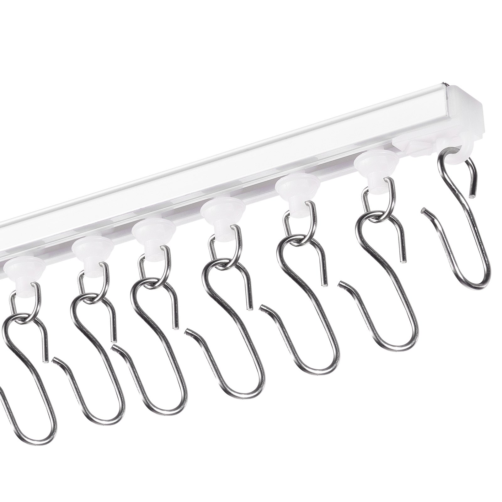 Deckenvorhangschiene Set 9,9 Fuß/3 Meter selbstklebend Raumteiler weiß - Bild 8 von 10