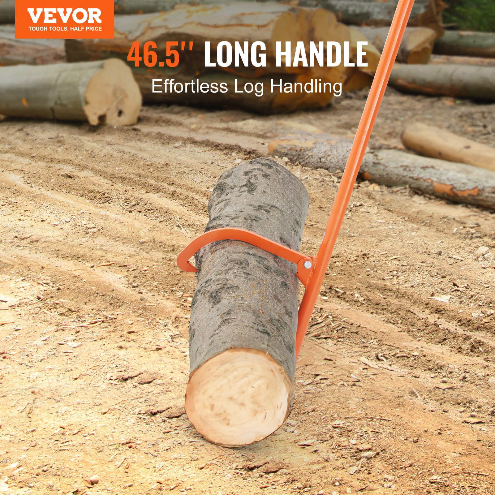 46.5" Cant Hook Log Roller Timber Jack Heavy Duty Steel Log Lifter Tool