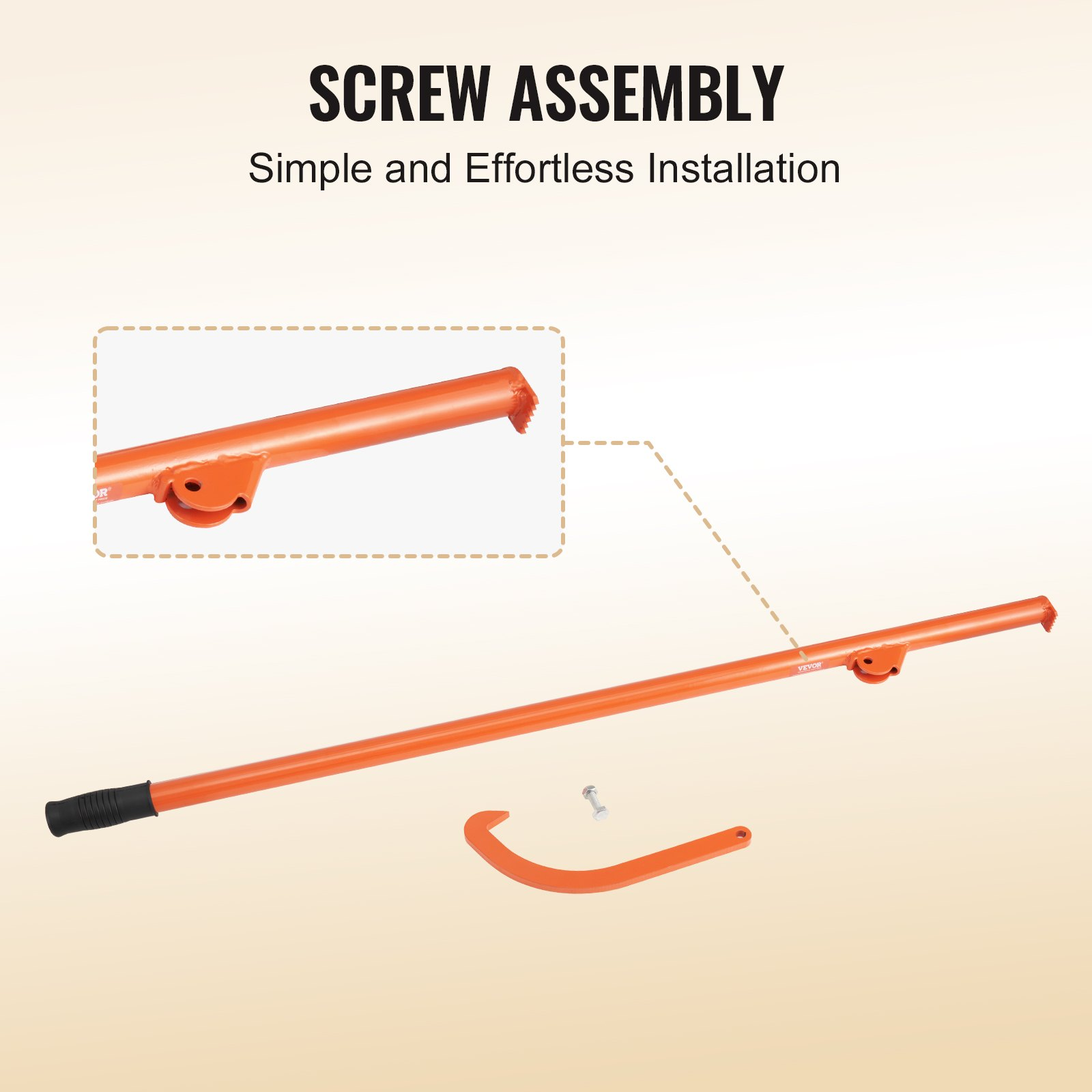 46.5" Cant Hook Log Roller Timber Jack Heavy Duty Steel Log Lifter Tool