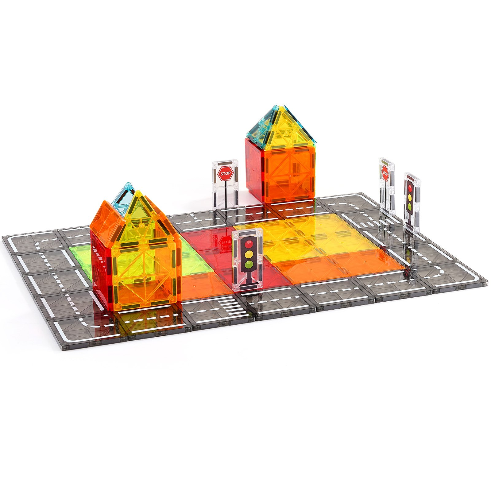 Magnetfliesen Magnet Bauspielzeug 56 Stück Magnetblöcke für Kinder 3D Set - Bild 9 von 10