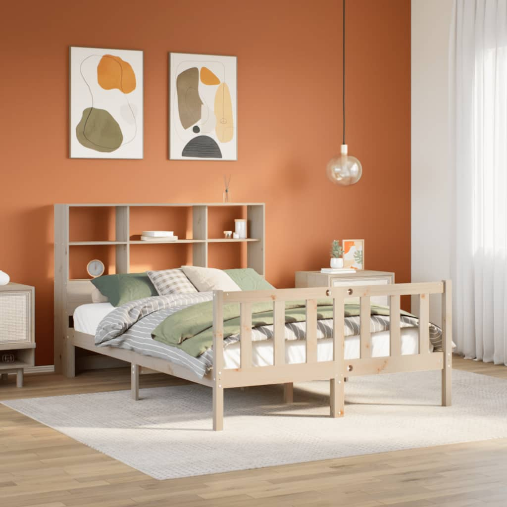 vidaXL Bookcase Bed without Mattress 150x200 cm King Size Solid Wood Pine