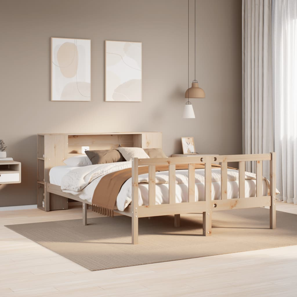 vidaXL Bookcase Bed without Mattress 120x200 cm Solid Wood Pine