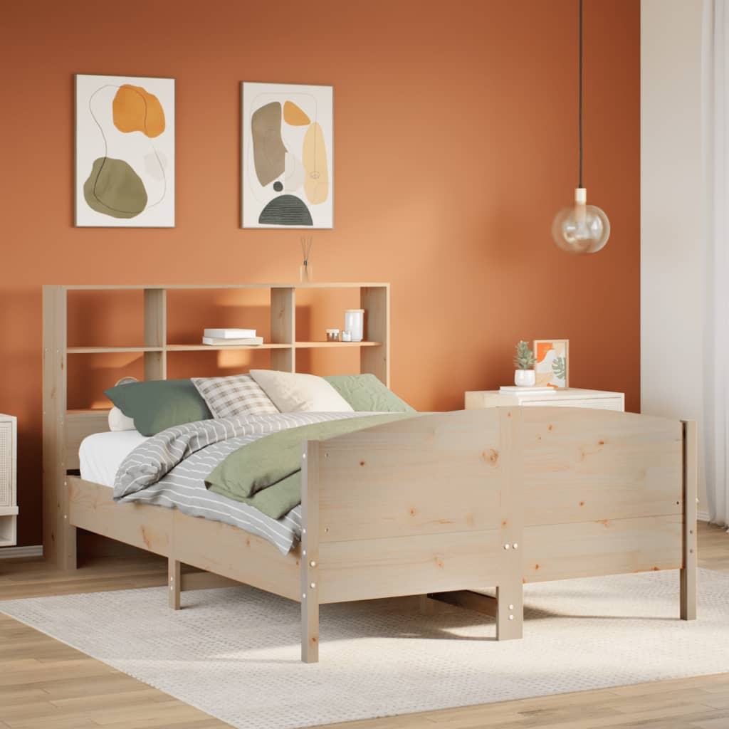 vidaXL Bookcase Bed without Mattress 160x200cm Solid Wood Pine