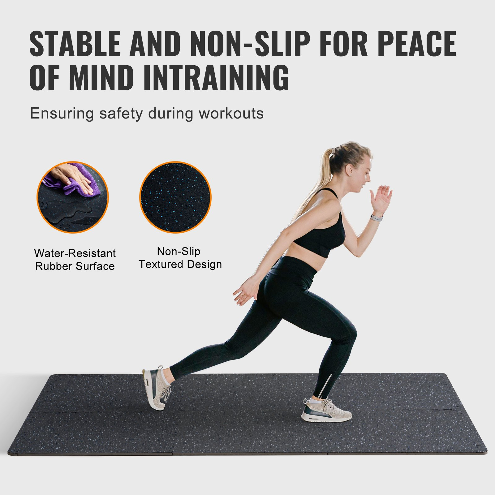 25 PCS Thick Gym Floor Mats 0.56", 24"x24" EVA Foam & Rubber, 100 sq.ft Coverage - Picture 3 of 12