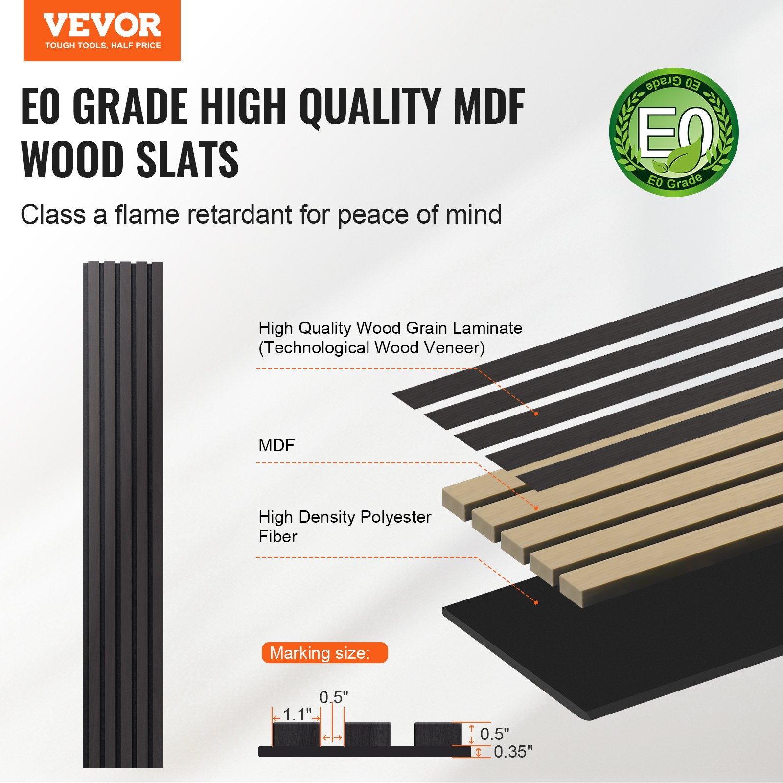 Wood Slat Acoustic Panels 7.9 x 94.5 inch for Modern Wall Decor Black Oak 4 PCS