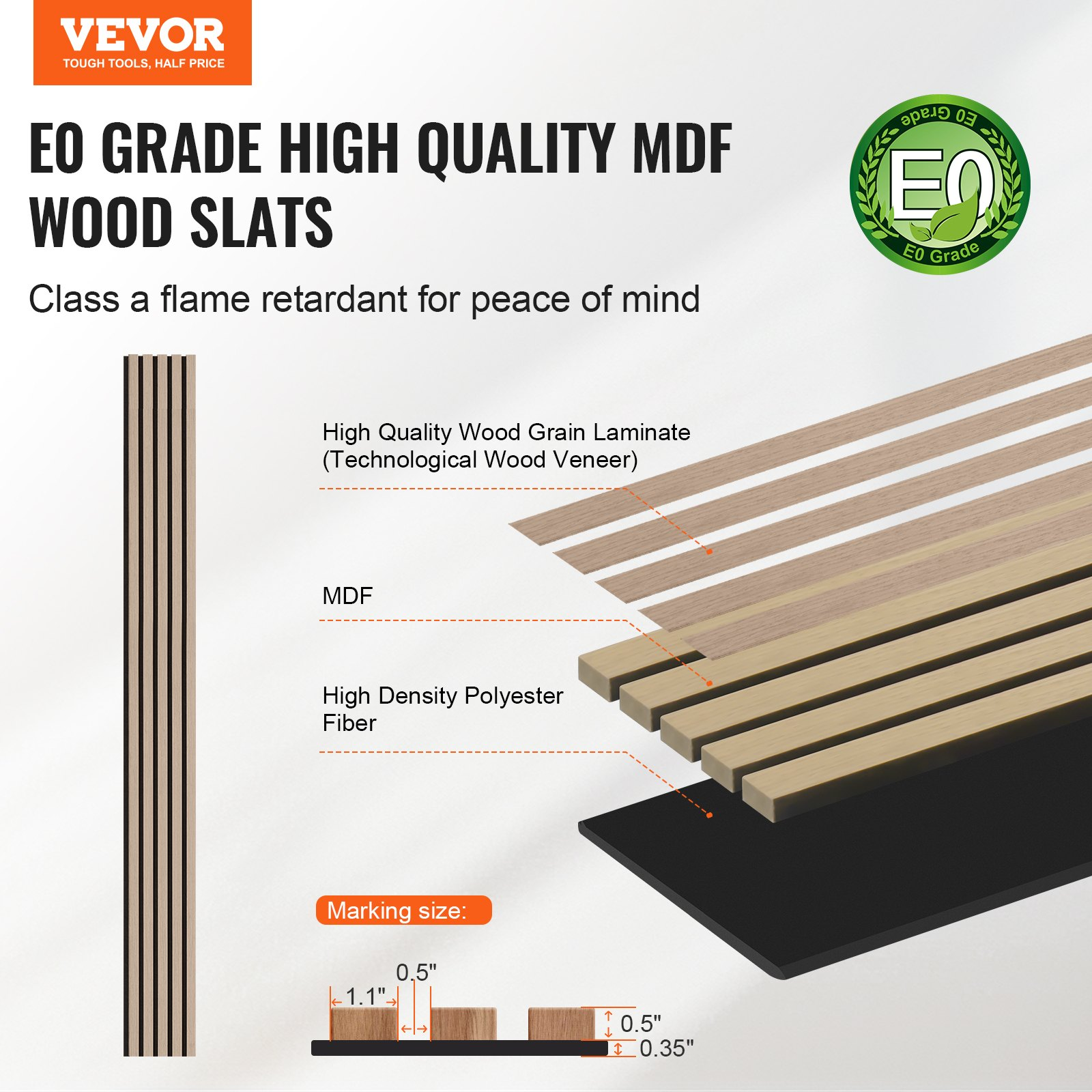 Wood Slat Acoustic Panels 7.9 x 94.5 inch for Modern Wall Decor Silver Wood 4PCS