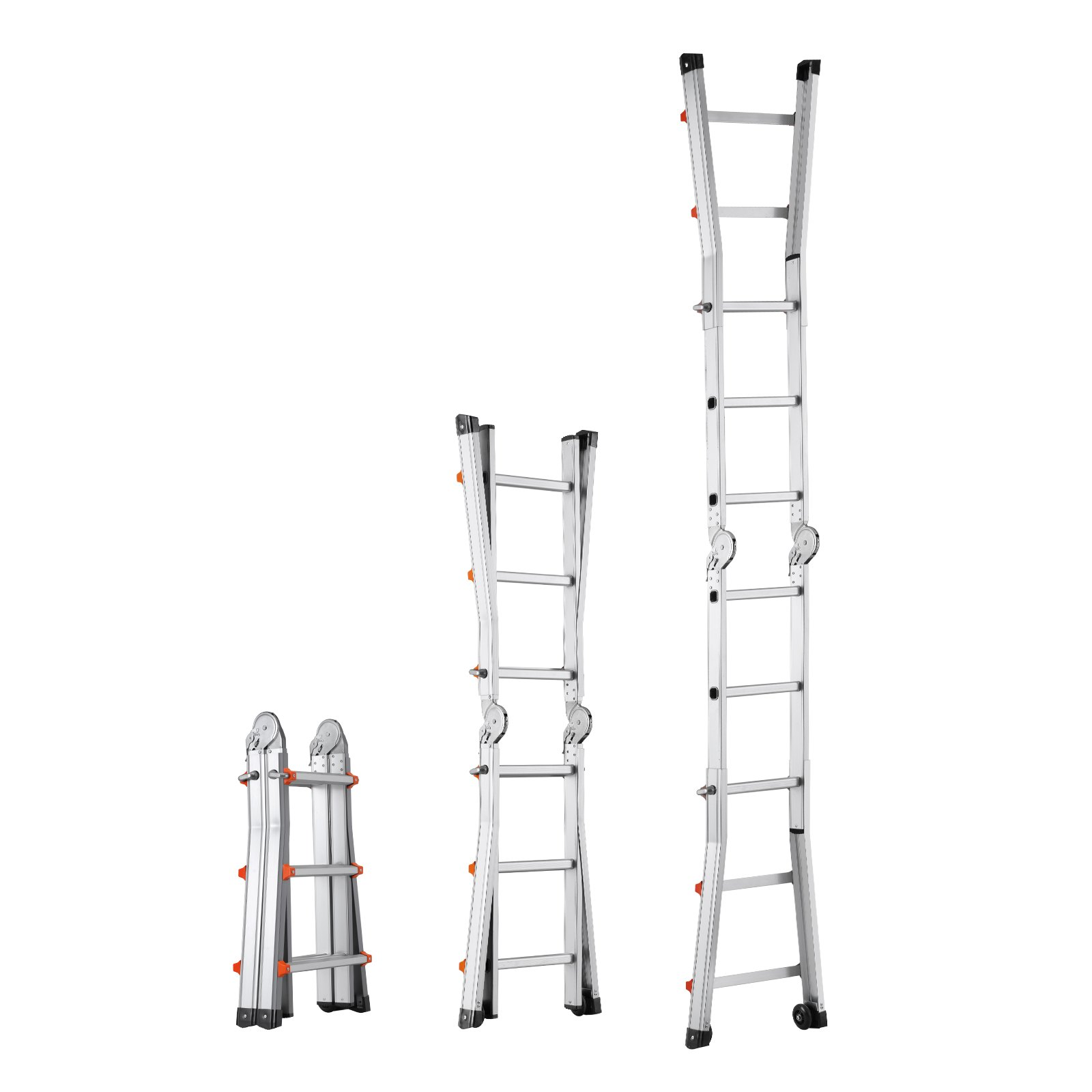 VEVOR 9.5 FT Telescoping A-Frame Ladder - Multi-Function, Heavy-Duty, Safe and N