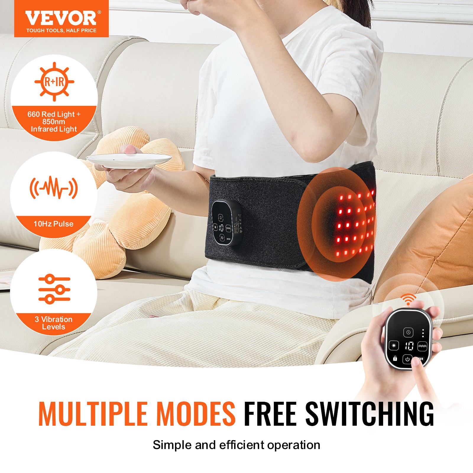 Red Light Therapy Belt for Waist Shoulder 660&850nm Light Therapy Device