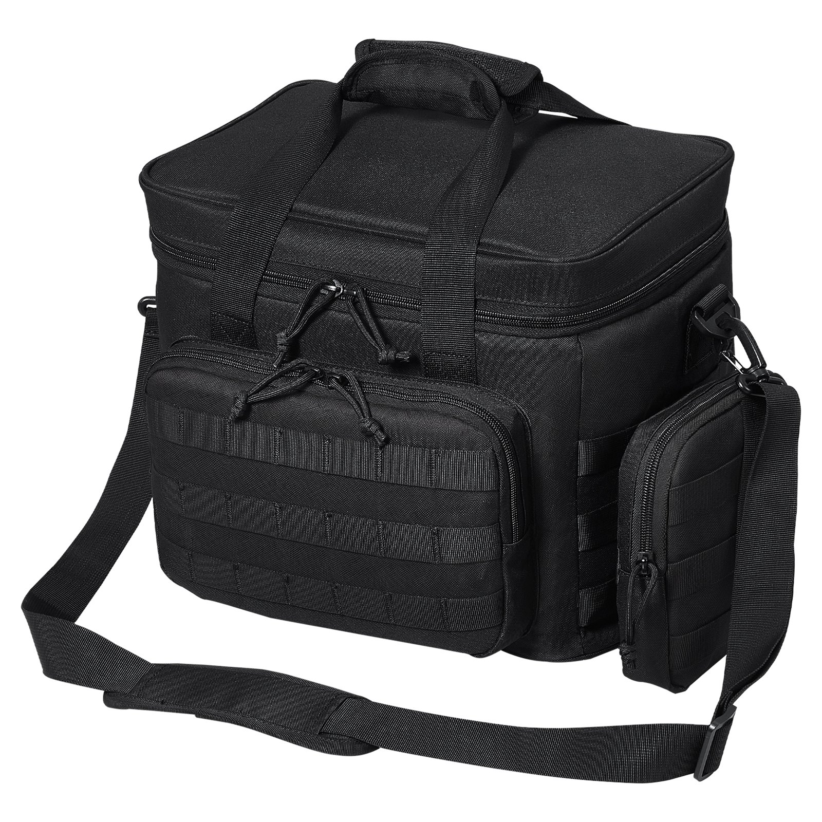 20L Insulated Cooler Bag with MOLLE Design, Multi-Pocket, Black