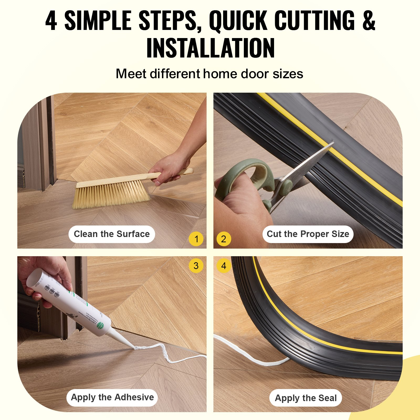 Garage Door Threshold Seal Strip, Black