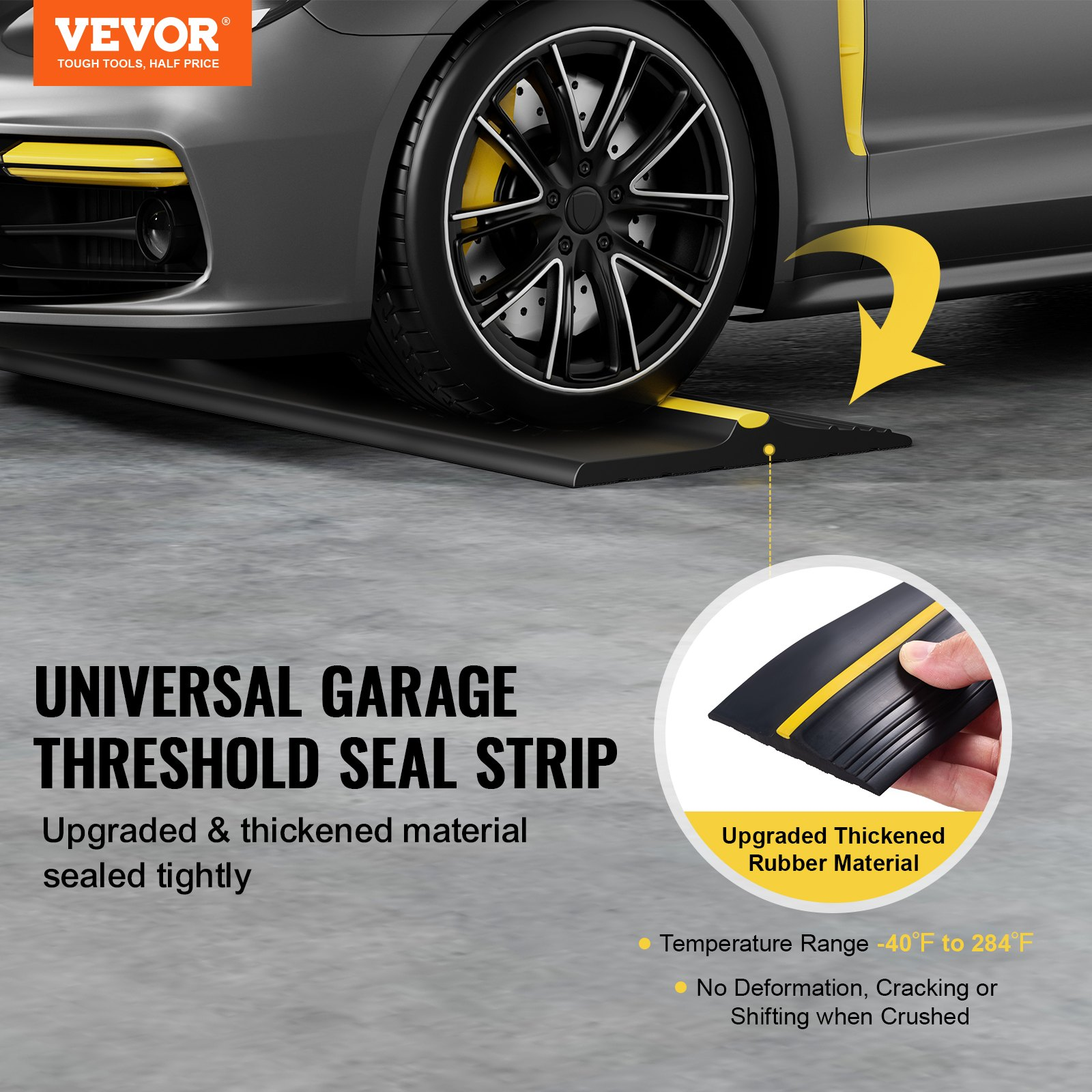 Garage Door Threshold Seal Strip, Black