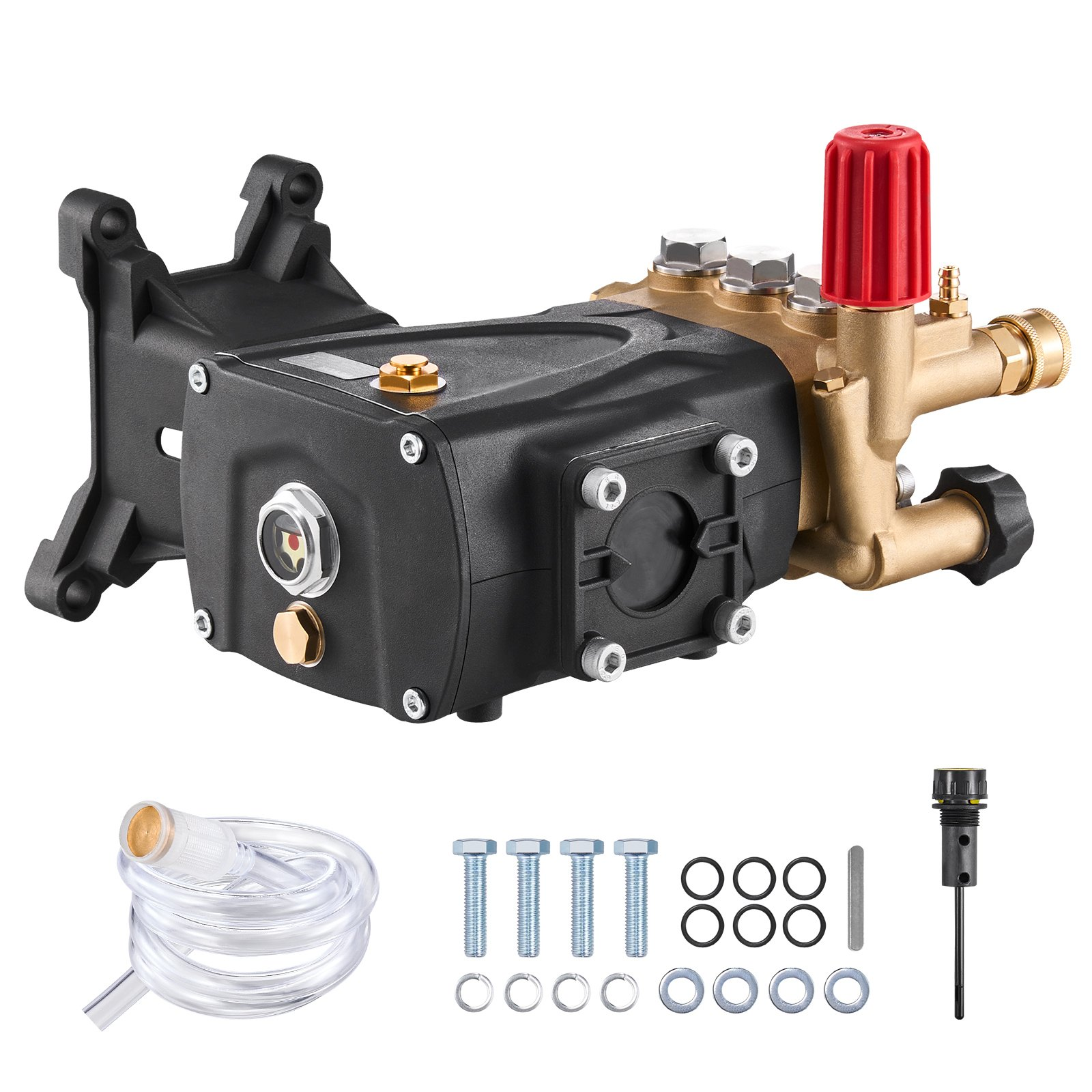 Pressure Washer Pump, 1″ Shaft Horizontal Triplex Plunger, 4000 PSI, Santoprene