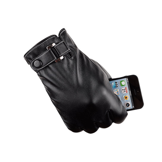 Autumn Warmth Stylish Vegan Leather Touch Smart Gloves - Picture 14 of 18