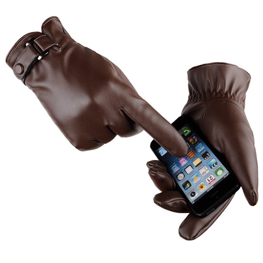Autumn Warmth Stylish Vegan Leather Touch Smart Gloves - Picture 10 of 18