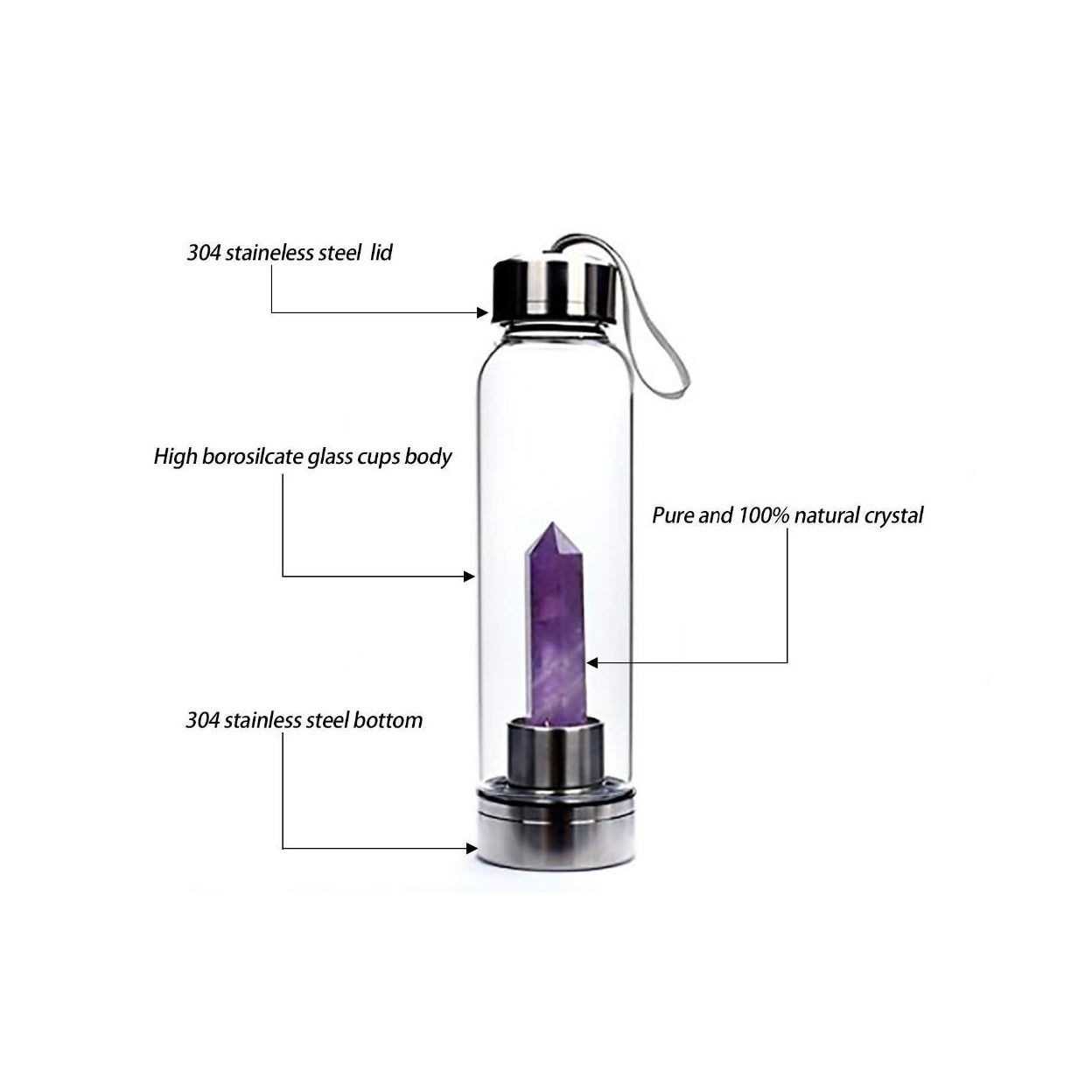 Agua con infusión de piedra natural Pure Essence en botella de vidrio - Imagen 24 de 31