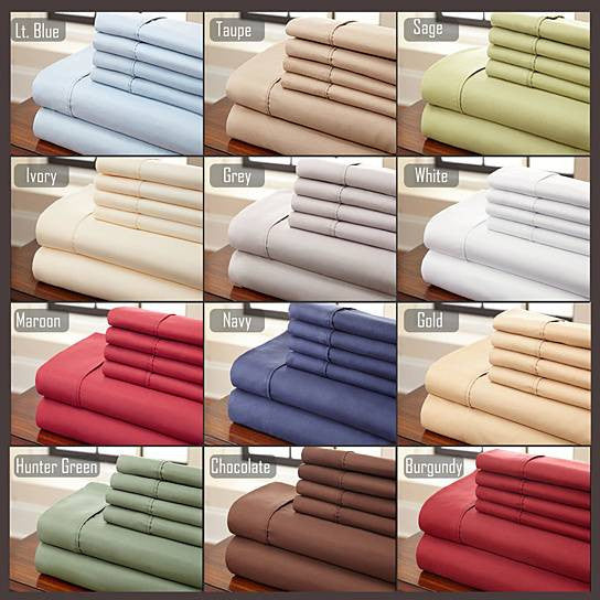 6-Piece Luxury Soft Bamboo Bed Sheet Set in 12 Colors 2200 Thread Count