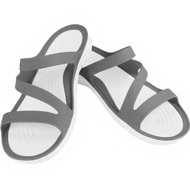 Crocs Swiftwater Sandal Ladies Womens Croslite tpu Summer Sandals Smoke white UK W3 US W5 for sale online eBay