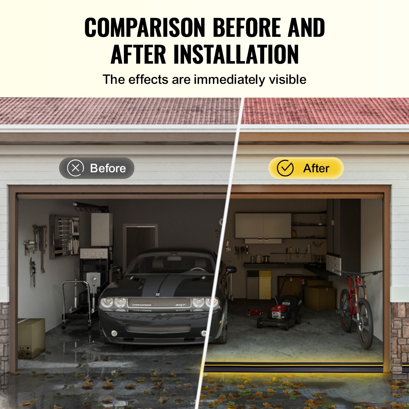 Garage Door Threshold Seal Strip, Black 524