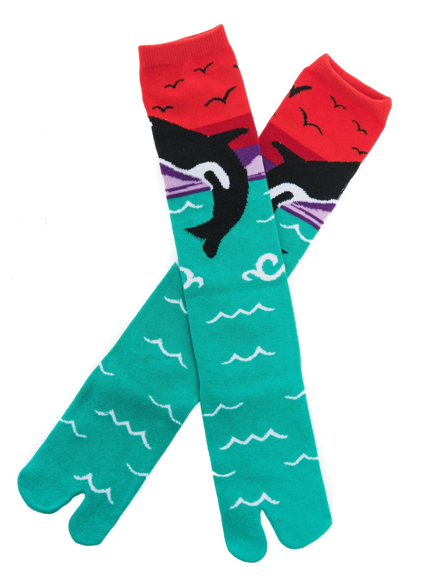1 Paar - V-Zehen Flip-Flop Tabi Socken - Fun Orca Style - Bild 5 von 7