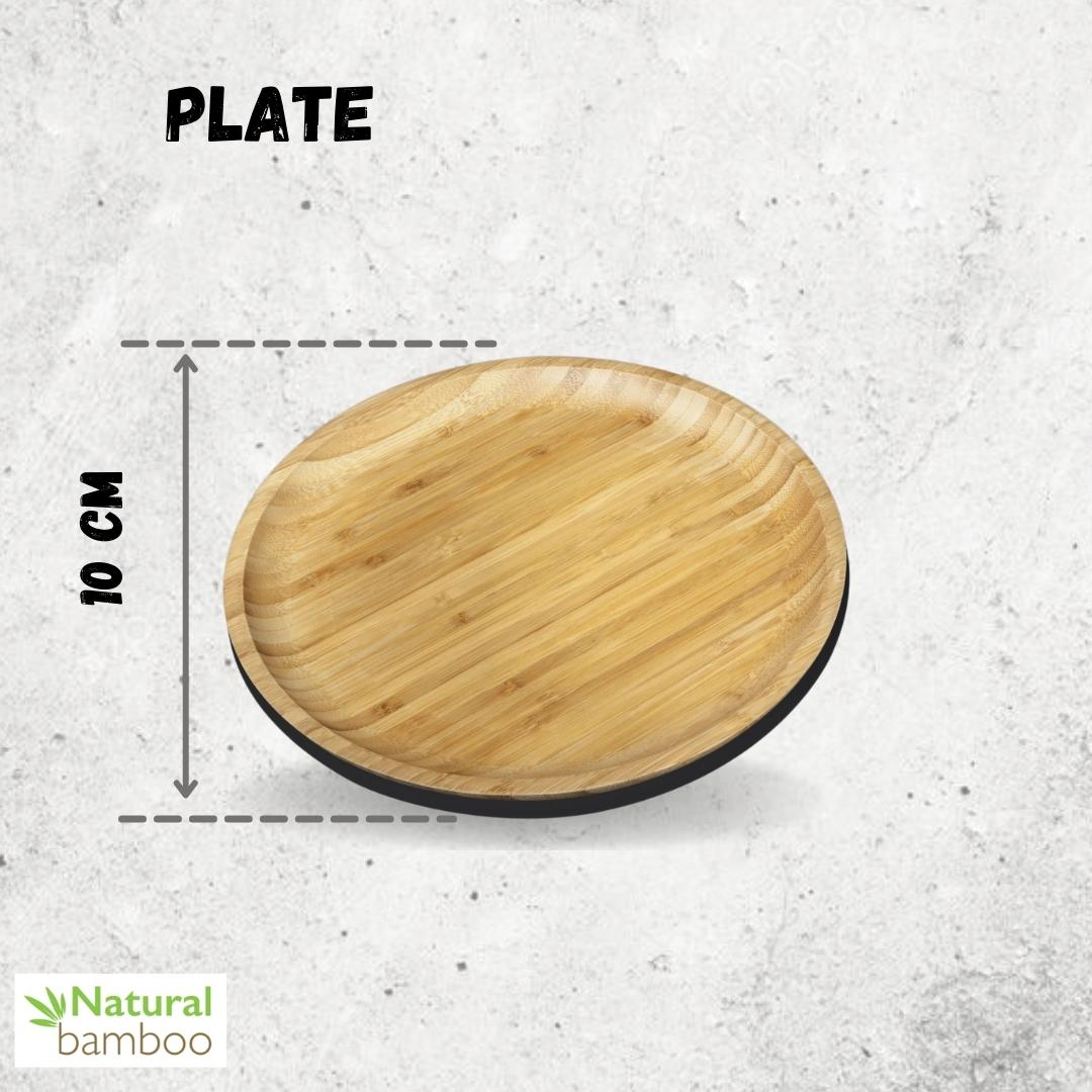Bamboo Round Plate 4" inch | For Appetizers - Imagen 7 de 12