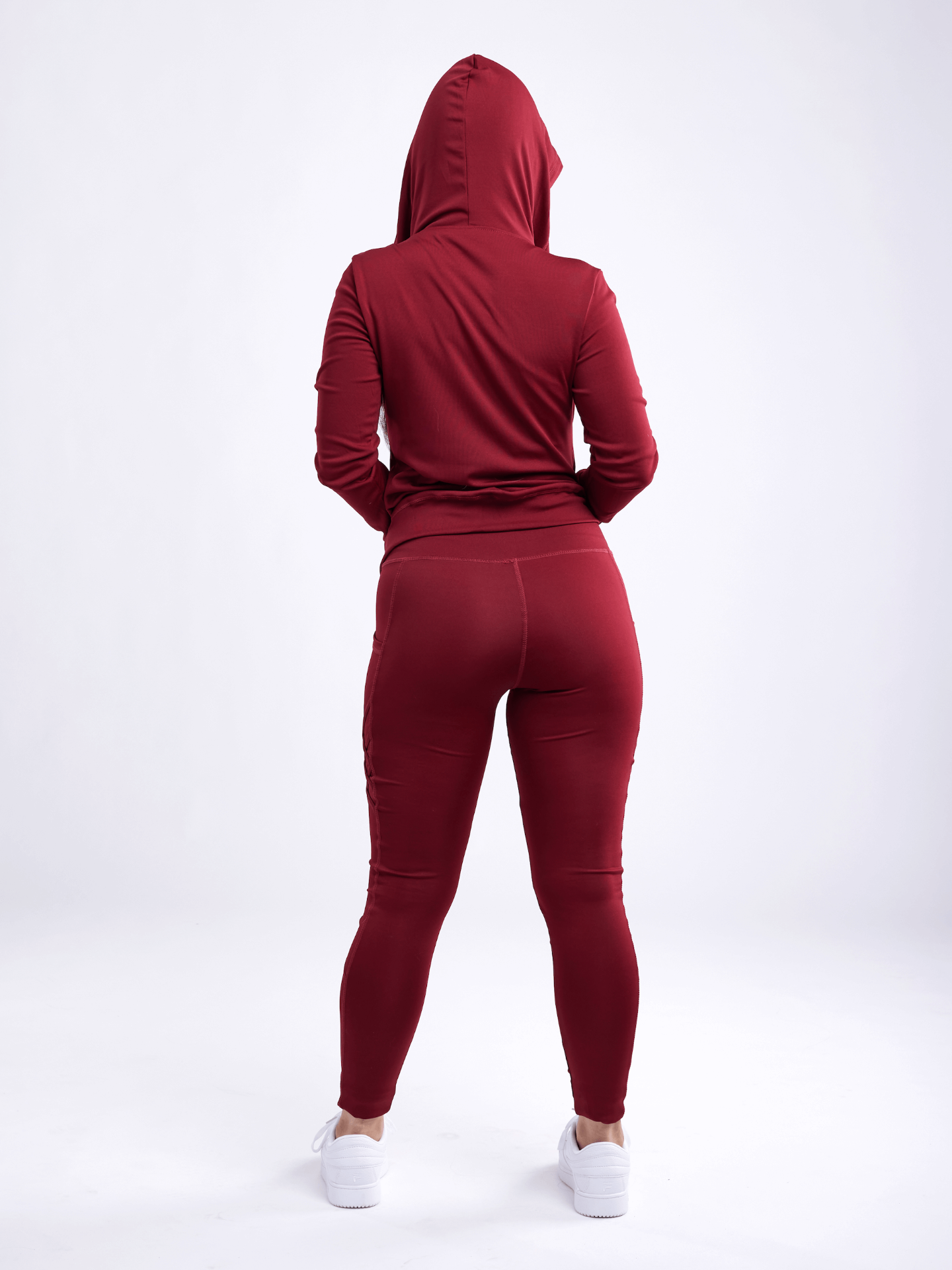 Athletic Fitted Zip-Up Hoodie Jacket with Pockets - Women's Comfortable and Styl - Picture 11 of 16