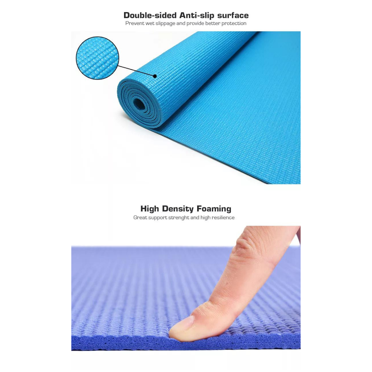 Performance Yoga Mat with Carrying Straps - Comfort, Grip, and Portability