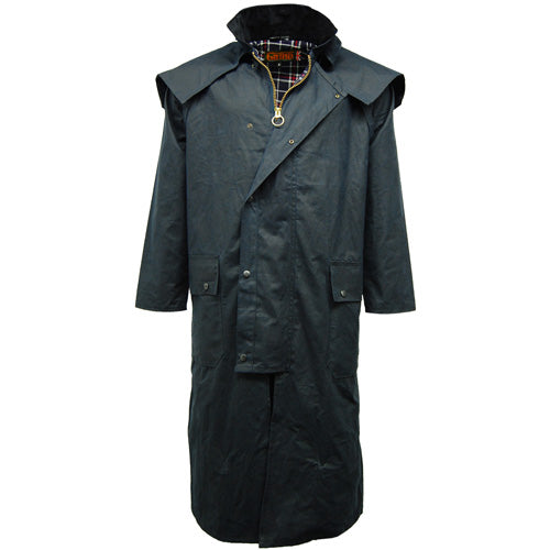 Mens Game Wax Stockman Long Full-Length Waxed Cotton Cape Coat/Jacket