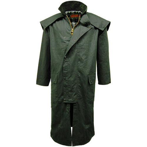 Mens Game Wax Stockman Long Full-Length Waxed Cotton Cape Coat/Jacket